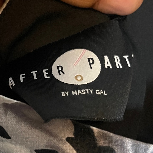 After Party By Nasty Gal Womens Dress Size Large Black Floral Print Sexy Mini - Picture 8 of 13